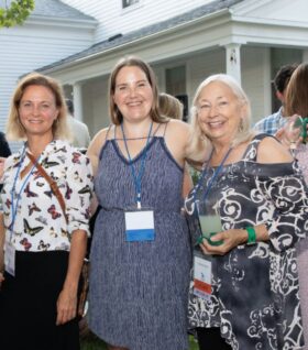 Kris Olsson, Charlotte Jameson and Christine Green smile for the camera at the 2021 annual event