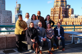 Staff of the Michigan Environmental Council pose for a photo at a 2024 Downtown Detroit soiree.