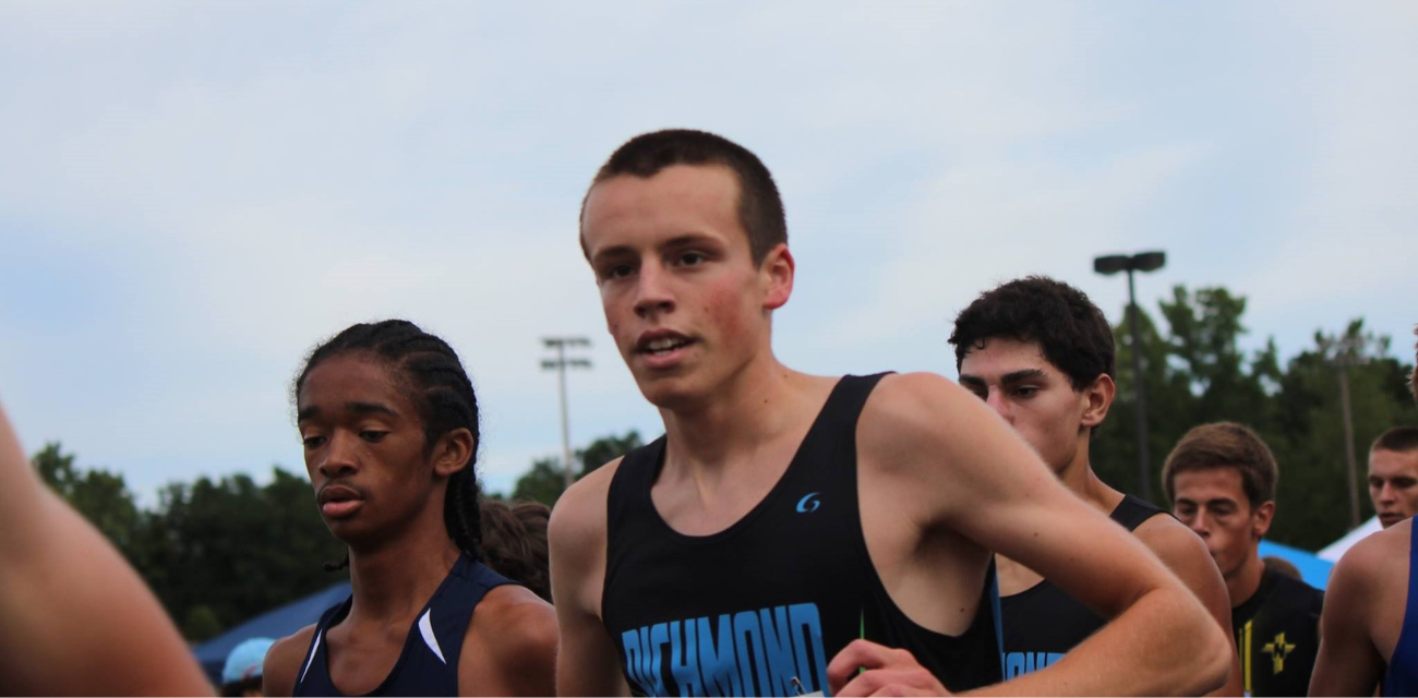 A 2014 photo of Beau Brockett racing cross country in Michigan's Thumb