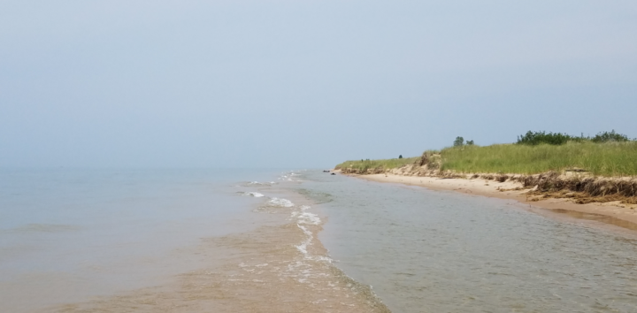 A mid-2010s photo of a dune along the shores of western Michigan