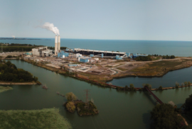 DTE's Monroe Plant churns out smoke along the River Raisin and Lake Erie