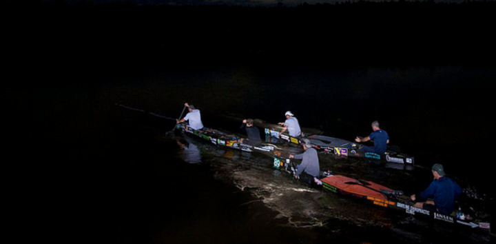 Paddlers take to the Au Sable River late at night