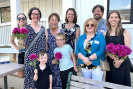 People gather for a photo at AJ Birkbeck's memorial in Rockford (Photo courtesy of Lynn McIntosh)