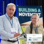 Tom and Anne Woiwode take the stage at the 2022 Environmental Awards Celebration