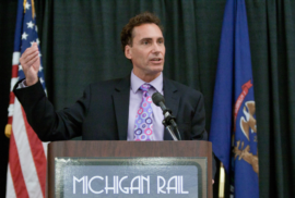 Chris Kolb speaks at a 2011 Michigan Rail Summit