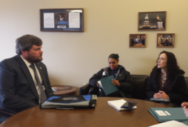 Michigan Alliance for Lead Safe Homes members talk to lawmakers in 2015