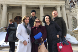 Participants of Lead Education Day pose for a picture at the Capitol steps in 2016