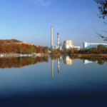 The Campbell coal plant owned by Consumers alongside a body of water