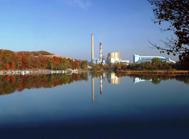 The Campbell coal plant owned by Consumers alongside a body of water