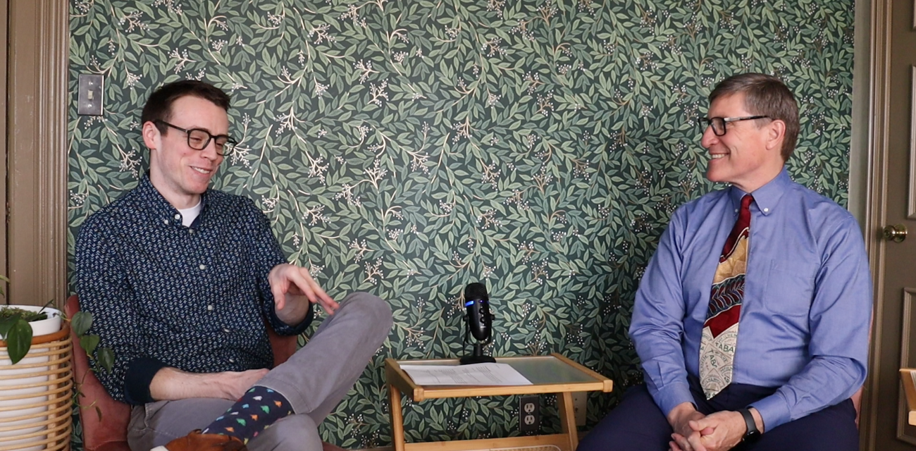 Common Groundwater host Beau Brockett (left) sits alongside podcast guest Eric Schertzing (right)