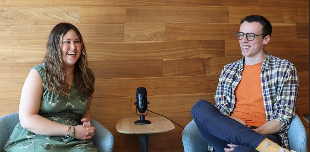 Common Groundwater host Beau Brockett (right) sits alongside podcast guest Carlee Knott (left)