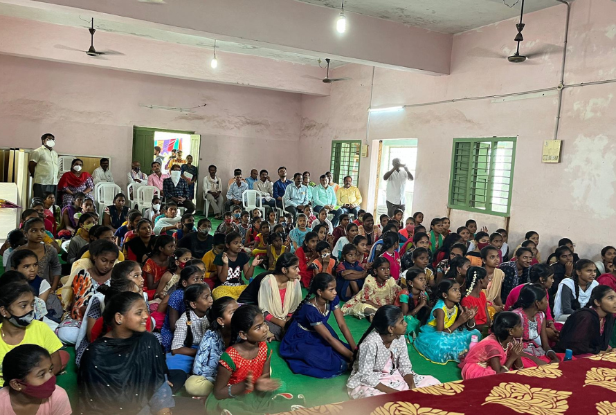 People take part in a health camp put on by Sahayta Balamitra Charitable Trust. (Photo courtesy of SBC Trust.)