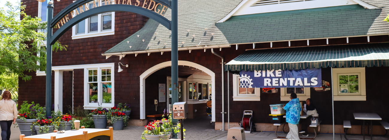 A photo of the bike rental area at Crystal Mountain Resort in Thompsonville, MI.