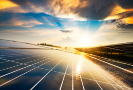 Solar panels gleam under the sun. (Photo via Getty Images)