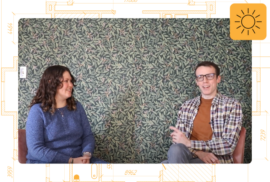 Carlee Knott and Beau Brockett talk about green buildings during a podcast episode