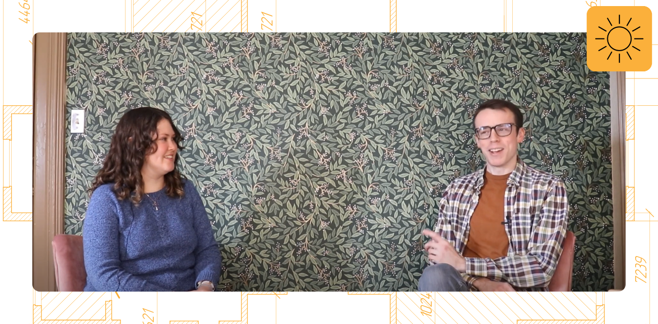 Carlee Knott and Beau Brockett talk about green buildings during a podcast episode