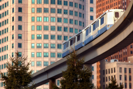 The People Mover in Detroit shuttles people around Downtown (Photo via Adobe Stock)