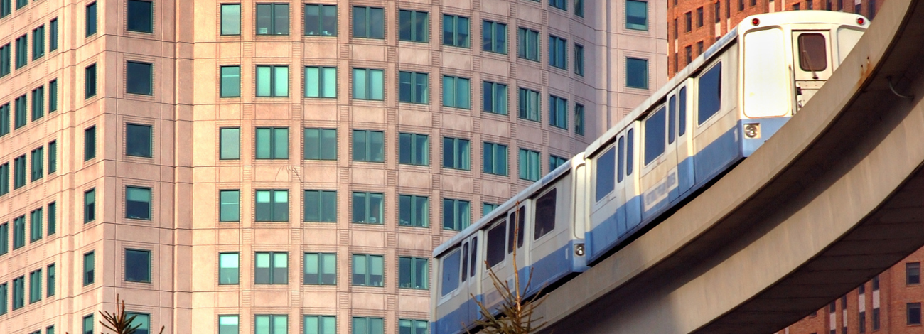 The People Mover in Detroit shuttles people around Downtown (Photo via Adobe Stock)